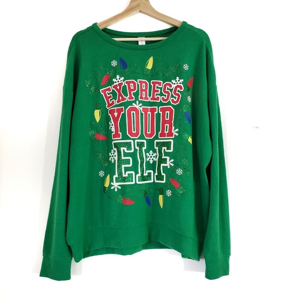 No Boundaries | Express Your Elf Funny Christmas Sweater Super Soft Sparkle